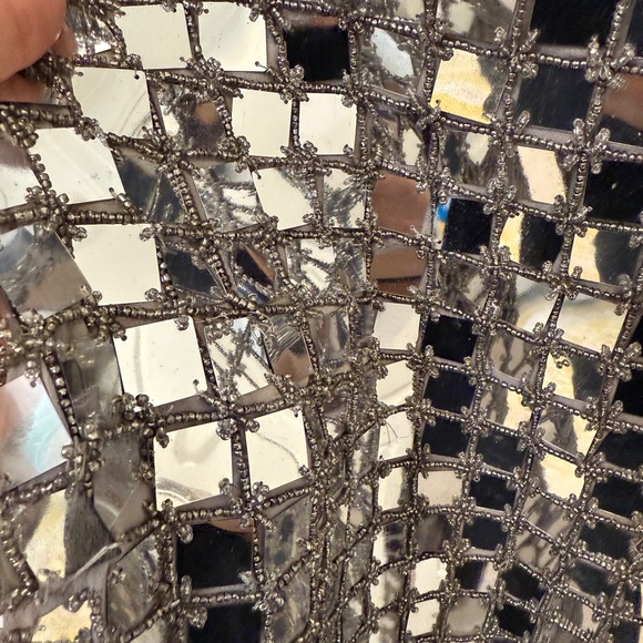 ASOS Design Silver Bead and Mirror Sequin Cocktail Dress Size 12 GORGEOUS - Picture 5 of 13